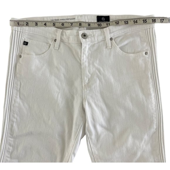 AG Adriano Goldschmied The Prima Ankle Pintucked White Jeans‎ Womens 29R $215 - Picture 5 of 14